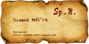 Szamek Márk névjegykártya