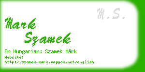 mark szamek business card
