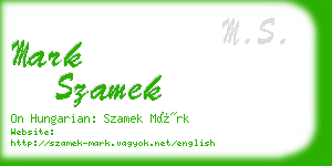 mark szamek business card
